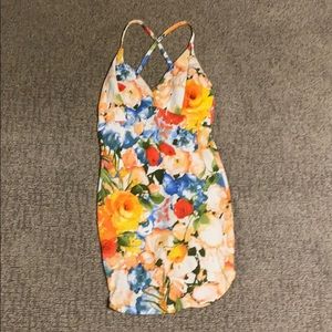 Floral tight fitting dress
